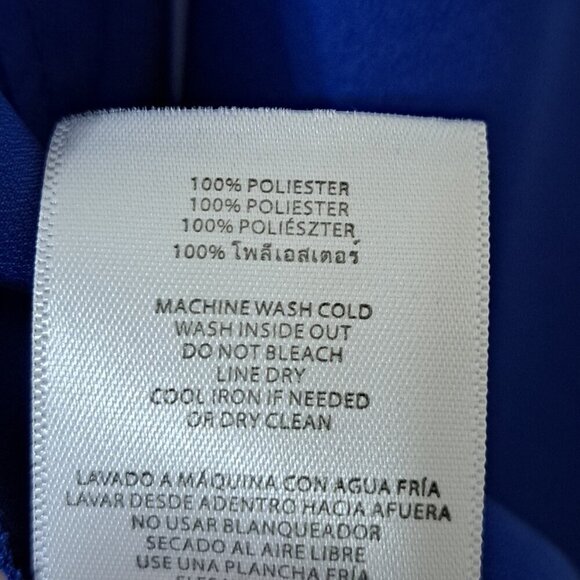 Michael Michael Kors Women's S Long Sleeve Full Zip Blue Blouse Career Office - Picture 11 of 11